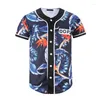 Camisas casuais masculinas Summer Men 3D Personalidade Blue Leaf Imprimir Digital Manga Cardigã Cardigan Jaqueta de beisebol