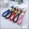 Key Rings Simple Weave Key Ring Ancient Sier Bronze Rings Keychain Bag Hangs For Women Men Fashion Jewelry Black Red Blue Drop Delive Dhld1