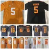 NCAA Football College Tennessee 자원 봉사자 Jerseys University 5 Hendon Hooker 16 Peyton Manning 11 Joshua Dobbs All Stitched Grey Orange White Team Color Uniform