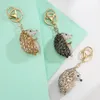 إبداع Cartoon Cartoon Animal keychain keychain Rhinestone Hollow Hedgehog Bag Bagchains Jewelry Car Key Rings Associor