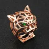 Anéis de casamento ZlxGirl Jewelry Luxury Brand Gold Color Animal Copper Finger Ring Ring Dubai Casamento punk Anel Aneis Bijoux 221119