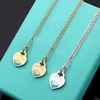 Colliers de pendentif pour femmes p￪che coeur vert collier d'huile d￩goulinante bijoux or / argent / rose avec collier d'amour marque comme cadeau de No￫l de mariage