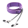 Articles de beauté collier avec pinces à poitrine / mamelon chaîne Clip Bondage Boutique mamelon réglable flirtant produits sexy jouets pour couples