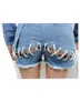Women's Two Piece Pants Sexy Denim Two Piece Short Set for Women Irregular Backless Jacket Top and Lace-up Shorts Sets Club Wear Party Jeans Outfits T221012