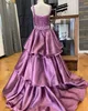 Metallic Little Girl Pageant Dress 2023 Crystal Ballgown Children Kid Birthday Formal Party Gown Infant Toddler Teen Preteen Tiny Young Junior Miss Gala Purple Blue