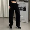 Kadın Pantolon Capris Siyah Jogging Sweatpants Bol Spor Gri Jogger Yüksek Bel Teri Sıradan Kadın Pantolon 221118