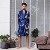 Men's Sleepwear Spring V-Neck Dragon Print Kimono Yukata Silk Rayon Robe Cardigan Casual Wedding Best Man Sleepwear Bathrobe Plus Size 5XL T221103