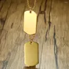 Colliers pendants doubles tags de chien personnalis￩s lisses bijoux bijoux cadeaux en acier inoxydable ￠ longue cha￮ne militaire arm￩e