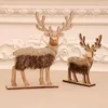 Decorações de Natal Rainndeer Wood Sign Holida de férias Decoração de casa para a mesa Top lareira