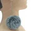 Big Pompom Dangle Earrings Fashion Soft Rabbit Fur Ball Pendant Long Earrings For Women Girl Party Gifts