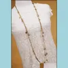 Annan ny stil dubbelskiktade halsband kristallblomma bladuttalande långt halsband för kvinnor grossist mode tillbehör smycken dhghl