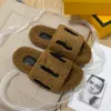 10A Pantofole in soffice pelliccia di peluche da donna Scarpe firmate di marca Infradito calde per interni Fashion01