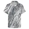 Men's Casual Shirts Gradient Marble White And Grey Natural Marbles Waterfall Vacation Shirt Short-Sleeved Stylish Blouses Big Size