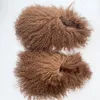 Slippers Luxury Mongolia Fur Slides Femmes Fluffy Fuzzy Plux Flip Flops Moix Soft Hiver Winter Amazing Furry Chaussures Femme 220909