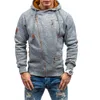 Erkek Hoodies Sweatshirts Erkek Kapşonlu Sweater Moda Kişilik Yan Fermuar Katyonik Çiçek İplik Pazen Kazak Satak Renk Diyagonal Fermuarı Hoodie 221119