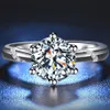 BOEYCJR 925 Silver 0 5ct 1ct 2ct F color Moissanite VVS Engagement Wedding Diamond Ring With national certificate for Women 2011129258660