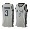 College 2022 mannen Georgetown 33 Patrick Ewing Wit Basketbal jersey shirts Iverson 3 Populaire Sport Trainers Basketbal w