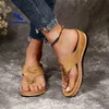 2021 New Summer Flower Women Sandals Car Line Antislip Beach Shoes حجم كبير يتخبط الأوتاد السافنة المريحة نساء 43 J220716