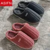 Asifn Cotton Slippers Female Plush Winter Indoor AntiSlip Couple Homecoming Postpartum Household Women Cotton Shoes J220716