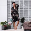 Men's Sleepwear Spring V-Neck Dragon Print Kimono Yukata Silk Rayon Robe Cardigan Casual Wedding Best Man Sleepwear Bathrobe Plus Size 5XL T221103