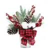 Flores decorativas 45 cm de chão de natal vermelho girandas de vime de algodão