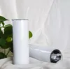 2 dias entrega de 20 onças de sublimação com palha plástica 304 Aço inoxidável canecas em branco retas ao ar livre Doubel Wall Thermos Copo dos EUA armazém local SS1119