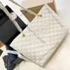Bolsas de compras francesas con capacidad para mujer Lager, bolso de mano con bordado de patrón de diamante blanco y negro, bolso cruzado de diseñador con doble Chai297E