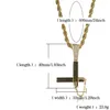 Omyfun Factory Nunchucks Collier Hiphop Men Bijoux CZ Iced Out Rapper Pendant Collier Cool Karate Stick Jewellry269W8886849