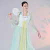 Scena Wear Fairy Classical Dance Tops Women Hanfu zielony chiński strój Chifon Practice Festival Festival Festival JL4520