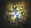 Hand Blown Glass Chandelier Lamps White and Blue Color 32x40 Inches CE UL Certificate LED Pendant Lighting Chihuly Style Chandeliers Ceiling Decorative LR1150
