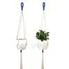 Slim Macramé Plante Cintre Corde De Coton Suspendus Porte-plantes Pot De Fleur Intérieur Extérieur Balcon Mur Art Décoration BH7980 TYJ