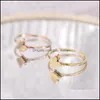Bandringar rostfritt st￥l 18k guldpl￤terad ringband flickor fj￤ril charm ringer kvinnliga fin mode smycken g￥va droppe leverans dhauc
