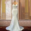 Designer Mermaid Wedding Jurken Bruienjurk met afneembare trein kanten applique kralen spaghetti strpas op maat gemaakte vestidos de novia plus size