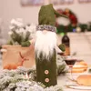 Noel cüceleri şarap şişe kapağı el yapımı İsveç tomte cüceler Noel baba şişe toppers çantaları tatil ev dekorasyonları fy3436