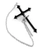 2023 Hanging Cross Ohrring Hangle Kronleuchter für Frauen Männer schwarze Punkschwertkette Dangle Drop Ohrringe cool