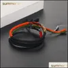 Braccialetti con ciondoli Nodo intrecciato fatto a mano Bracciali con preghiera fortunata Boemia Etnico Rosso Nero Sier Bracciale tibetano buddista con corda per uomo W Dhq45