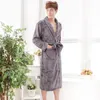 Indumenti da notte da uomo 2022 Coral Fleece Robe Men Nightwear Inverno Spessa Camicia da notte Coppia Kimono Accappatoio Abito Soft Intimo Lingerie