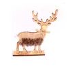 Decorações de Natal Rainndeer Wood Sign Holida de férias Decoração de casa para a mesa Top lareira