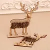 Decorações de Natal Rainndeer Wood Sign Holida de férias Decoração de casa para a mesa Top lareira