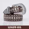 Классическая ретро -мужские женские поясные мода Pu Diamond Demorative Bucle Buckle Business Casual пояс 2,8 см. Дизайнерский бренд панк -ремни