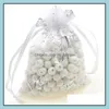 Sacchetti per gioielli Borse Decine di misure Borsa in organza a rete Borsa regalo per gioielli Festa di matrimonio Natale Candy Dstring Borse Confezione 7X9 9X1 Dhyvu