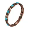 Charm Bracelets Trendying Health Magnetic Therapy Bracelets Women and Men Jewelry Turquoise 100% pure Copper Bracelet bangle