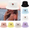 Berets unisex róża haft haftowy dziewczyna fisherman kapelusz kobiety składane kreatywne moda na zewnątrz basinowa czapka wiadra słoneczne #y