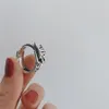 Kinel Vintage Ring Real 925 Серебряный серебряный панк серебряный панк -пряжка с Серебряным кольцом для женских ювелирных изделий подарки 2202233327M8906133