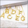 Colliers personnalisés 26 lettre initiale collier en bambou pour femmes Alphabet pendentif nom fille couleur or serpent chaîne bricolage juif Dhfyl