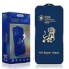 ESD Anti Dust Screen Protector för iPhone 14 Pro Max 13 Mini 12 11 XS XR X 8 7 6 Plus SE Tempered Glass 9h Full Cover Coverage Premium Film Guard Shield
