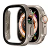 2 Pack Colorful Cover Falls för Apple Watch Series 8 -fodral Inbyggd härdat glasskärmskydd 45mm