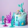 Bath Toys 20pcs Mermaid Birthday Decoration Felt Tabletop Center Ornament Ocean tema Little Party Baby Supplies Supplies 221118