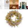 Fiori decorativi Corona artificiale Appeso a parete 18 '' Foglia di eucalipto rotonda per la porta d'ingresso Decorazione di nozze per feste di casa