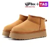 Bottes Designer Tazz Cheville Demi Chaussons Mode Bottes D'hiver Femmes Chaussures Neige Baskets Classique Ultra Mini Plate-forme Femmes Bottines Daim hugg